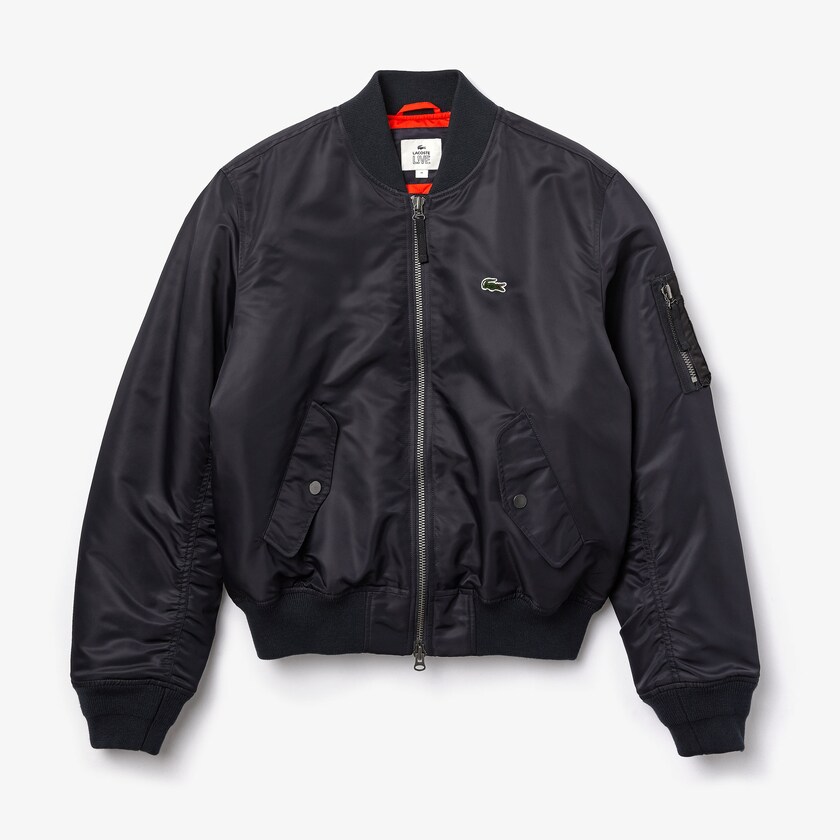 Casacos Lacoste Masculino Pretas LIVE Oversized Contrast Bomber QF0-11671Y7