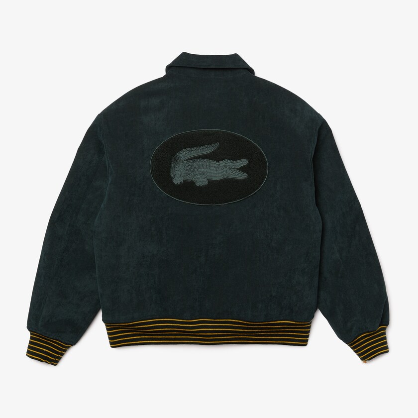 Casacos Lacoste Masculino Verdes Escuro LIVE Ribbed Velvet Bomber ZM2-78417L9