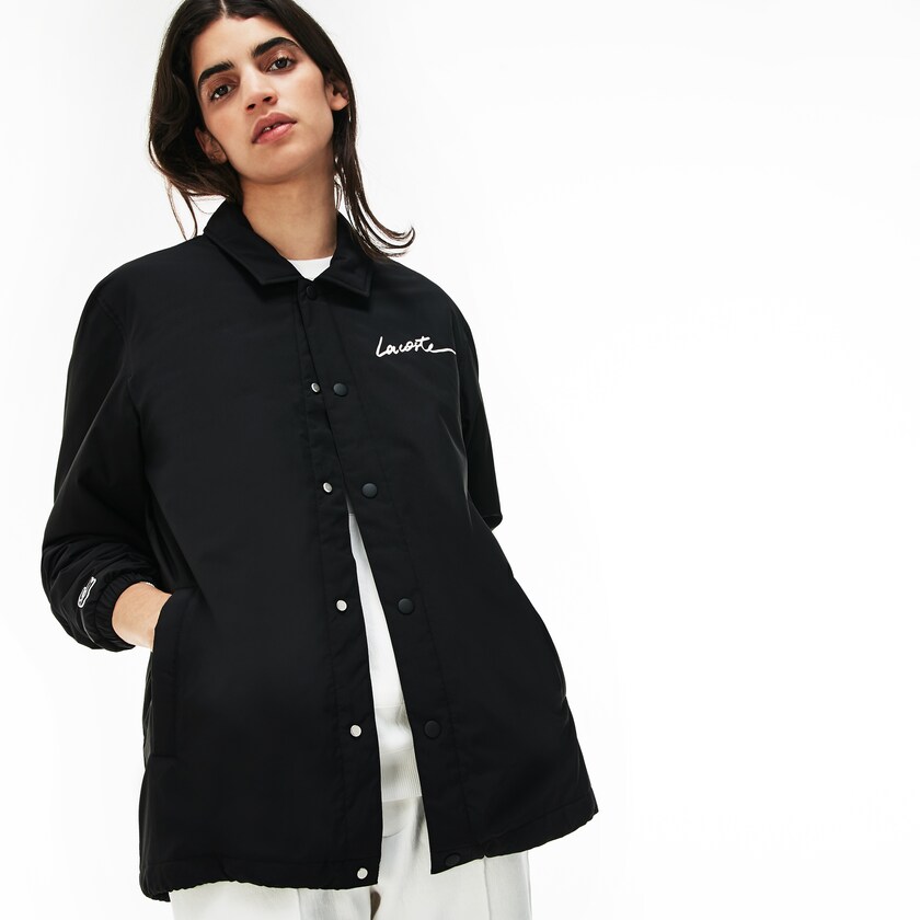 Casacos Lacoste Masculino Pretas LIVE Signature Taffeta EF0-01170J6