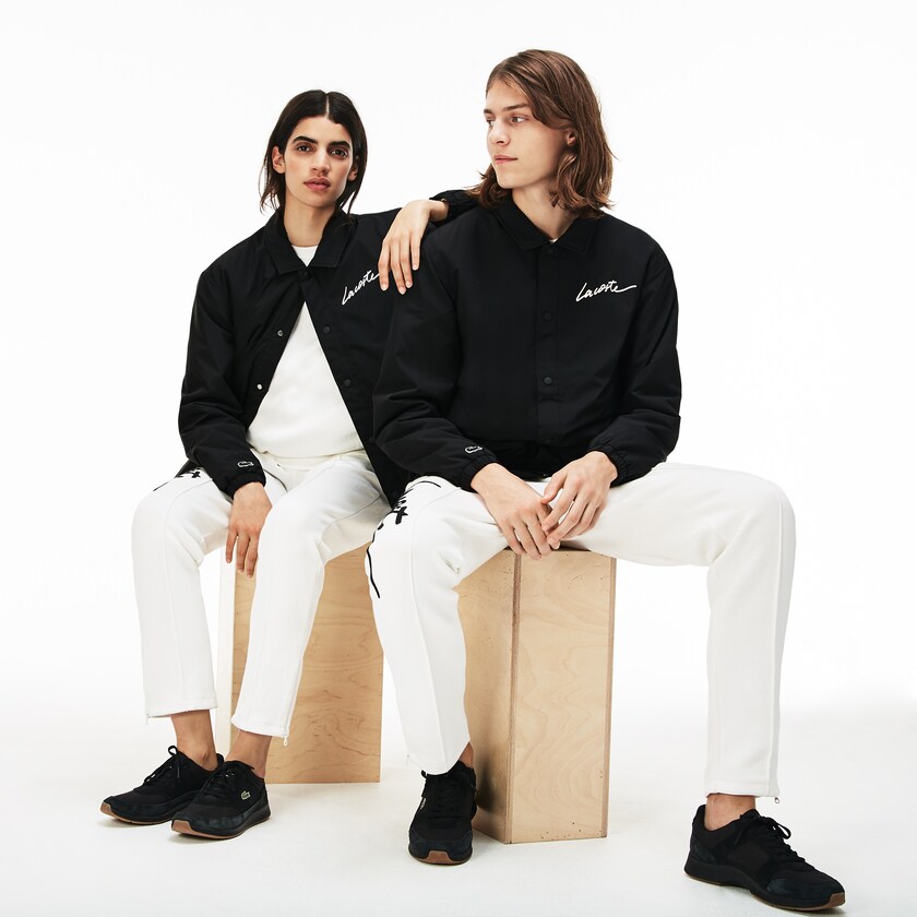 Casacos Lacoste Masculino Pretas LIVE Signature Taffeta EF0-01170J6