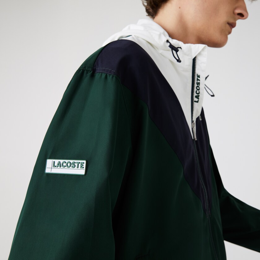 Casacos Lacoste Masculino Verdes Azul Marinho Azuis Branco Lightweight Colorblock Hooded KL2-01900C4