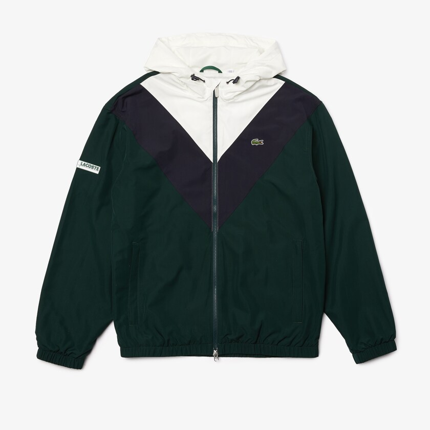 Casacos Lacoste Masculino Verdes Azul Marinho Azuis Branco Lightweight Colorblock Hooded KL2-01900C4