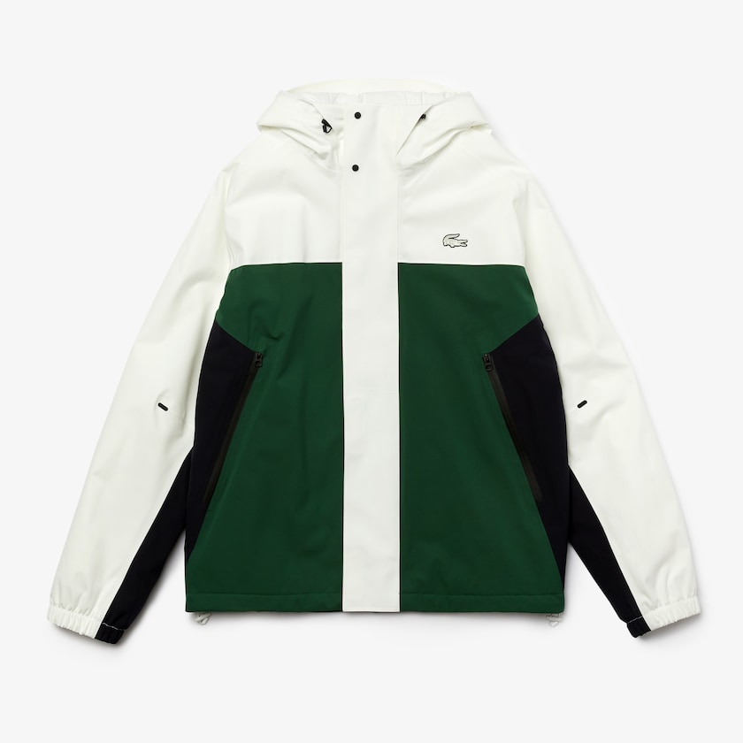 Casacos Lacoste Masculino Verdes Branco Azul Marinho Azuis Lightweight Colorblock Hooded Water-Resistant BF8-37243S1