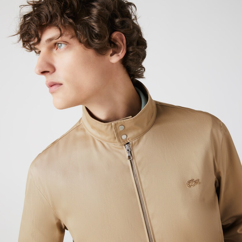 Casacos Lacoste Masculino Bege Lightweight Cotton Zip NN7-41804B4