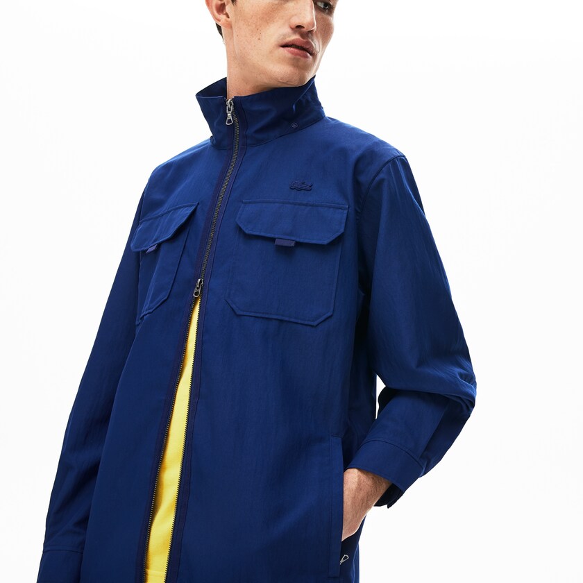Casacos Lacoste Masculino Azul Marinho Azuis Lightweight Detachable-Hood GN5-88588N0