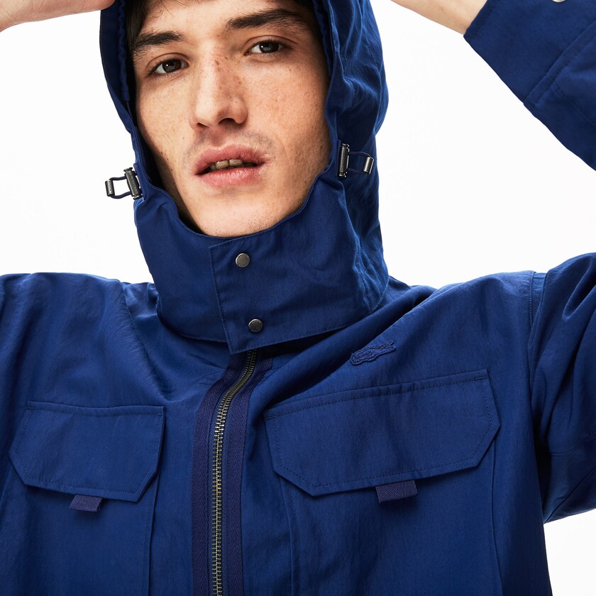 Casacos Lacoste Masculino Azul Marinho Azuis Lightweight Detachable-Hood GN5-88588N0