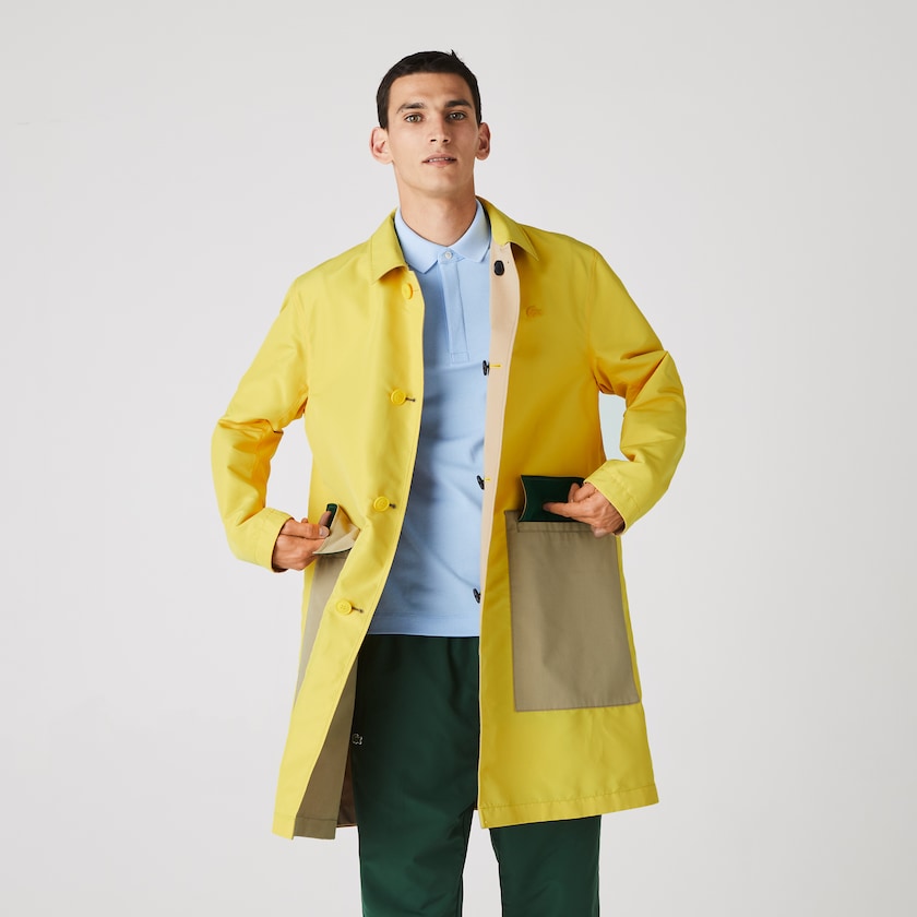 Casacos Lacoste Masculino Bege Amarelas Lightweight Water-Resistant Reversible Twill PX0-06710K4