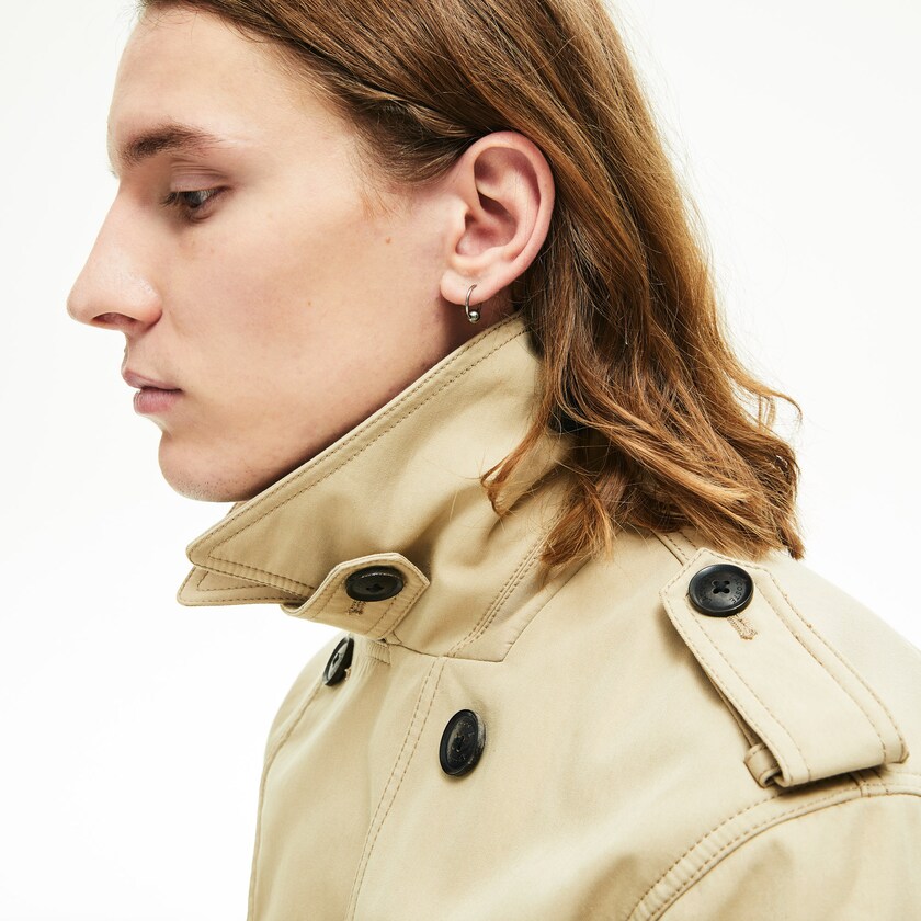 Casacos Lacoste Masculino Bege Long Belted Cotton Trench ES5-29932L9