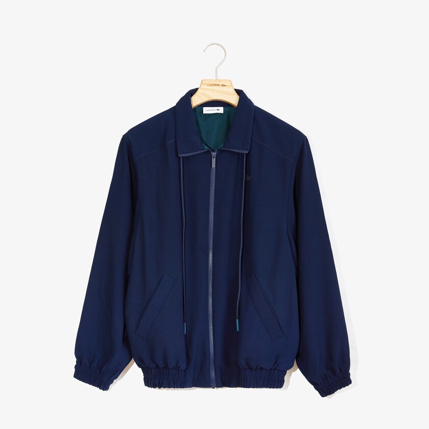 Casacos Lacoste Feminino Azul Marinho Azuis Motion Oversized Twill Zippered BJ2-03250O0