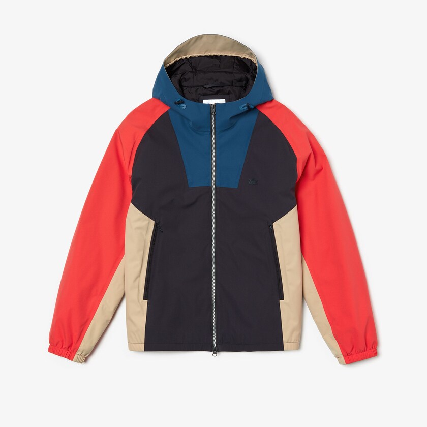 Casacos Lacoste Masculino Cinzentas Escuro Azul Marinho Azuis Vermelhas Bege Motion Water-Resistant Colorblock Zip AV2-07380F9