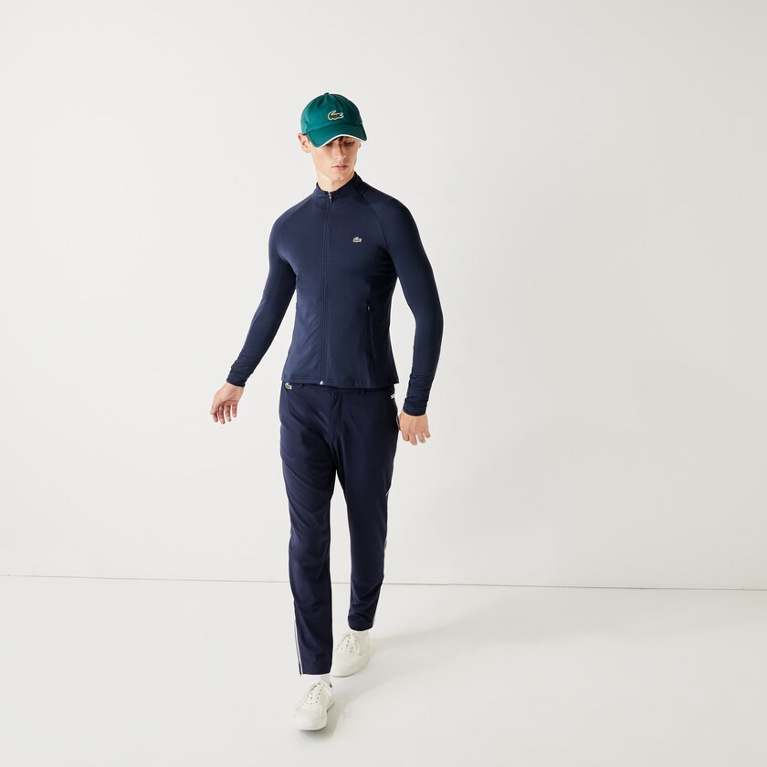 Casacos Lacoste Masculino Azul Marinho Azuis SPORT Breathable Ergonomic Zip Golf TJ3-15881Q8