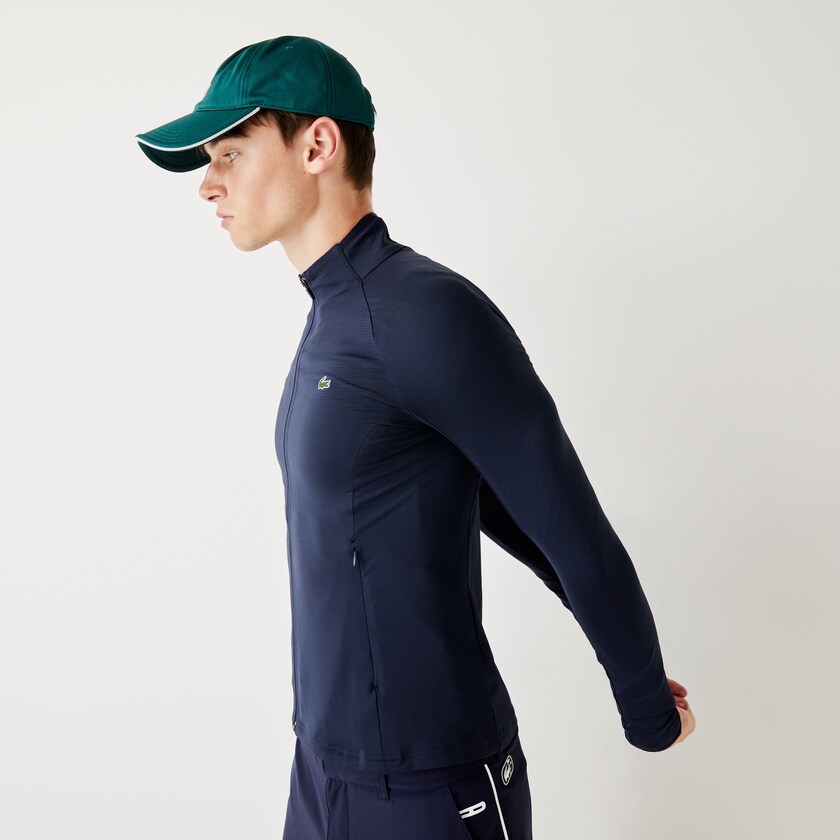 Casacos Lacoste Masculino Azul Marinho Azuis SPORT Breathable Ergonomic Zip Golf TJ3-15881Q8