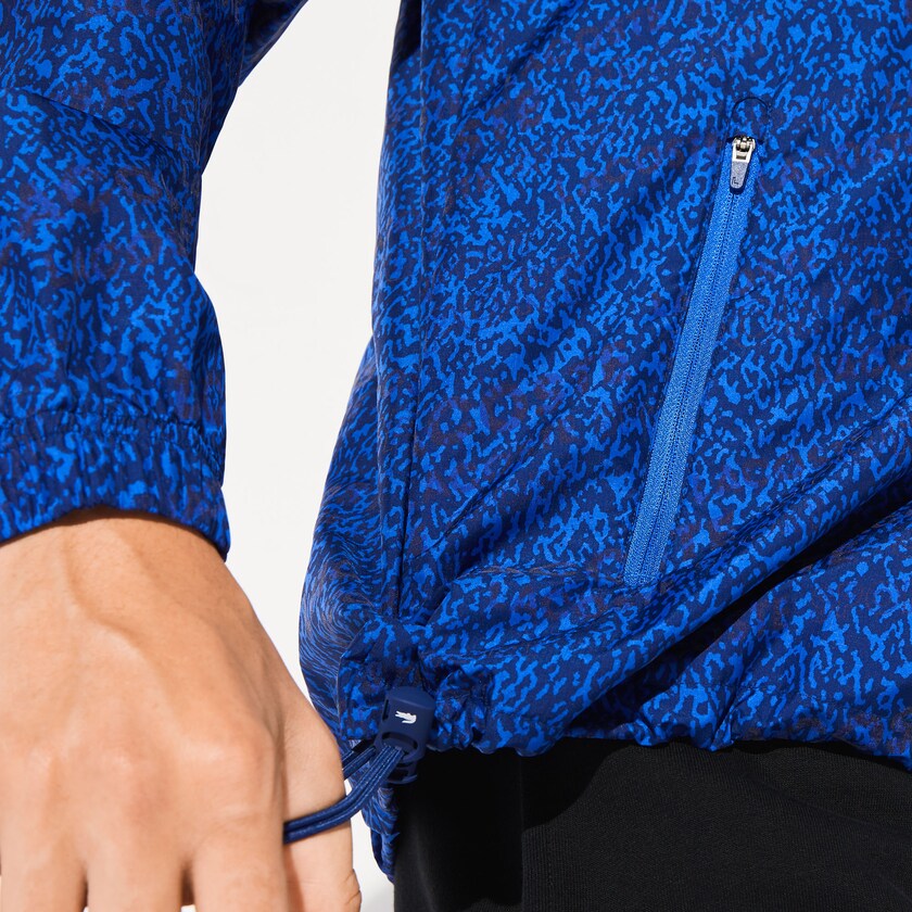 Casacos Lacoste Masculino Azul Marinho Azuis Azuis SPORT Hooded Print Zip KJ6-78167A8