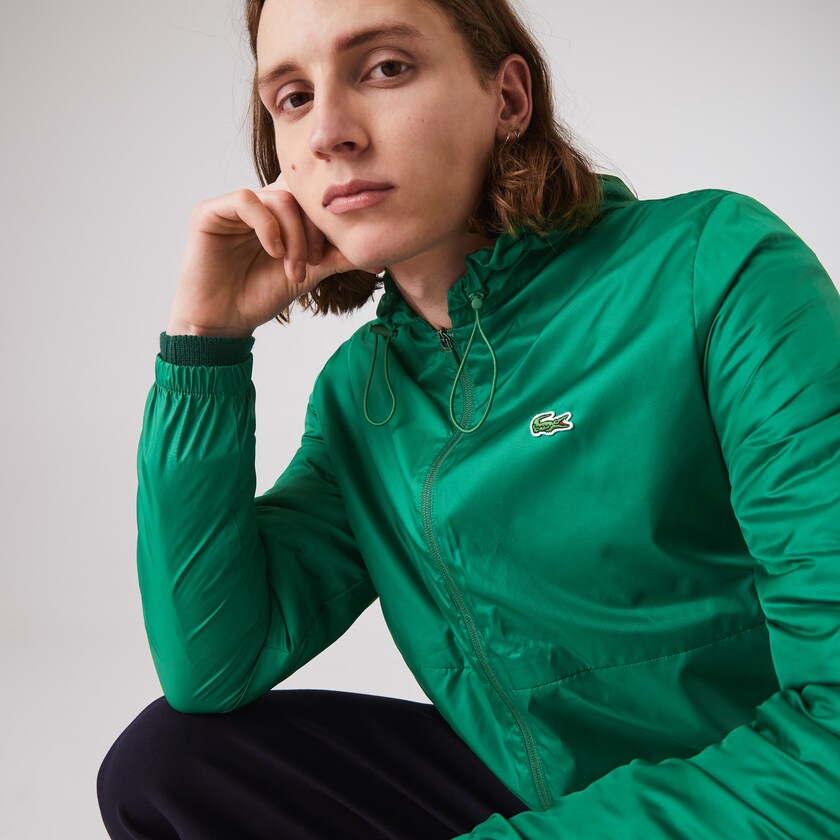 Casacos Lacoste Masculino Verdes SPORT Hooded Water-Resistant RN2-50375J0
