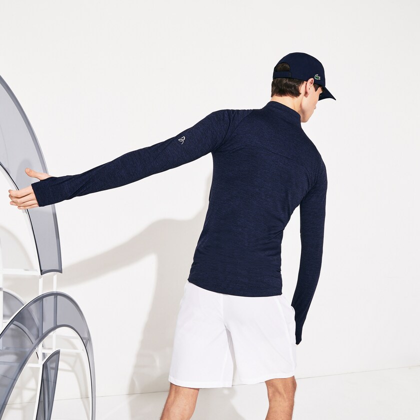 Casacos Lacoste Masculino Azul Marinho Azuis SPORT Novak Djokovic Stretch Zippered CS1-11831F3