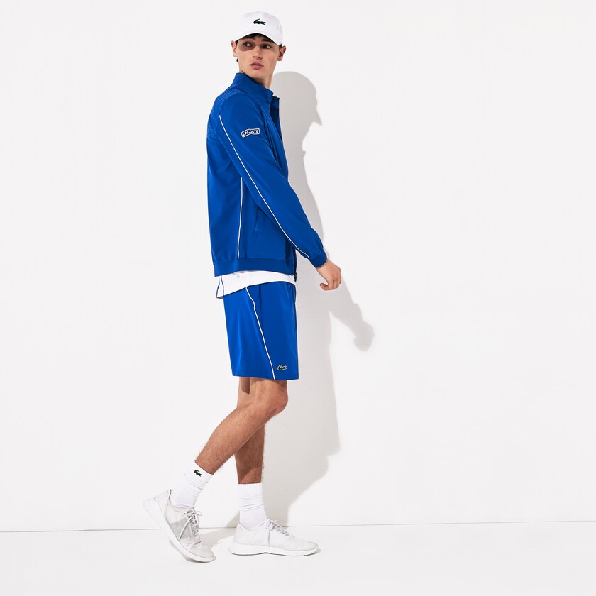 Casacos Lacoste Masculino Azuis Branco SPORT Novak Djokovic Textured Zip XH9-00650X1