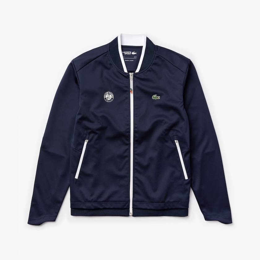 Casacos Lacoste Masculino Azul Marinho Azuis Branco Vermelhas SPORT Roland Garros Piqué Zip-Up PI3-91339B6
