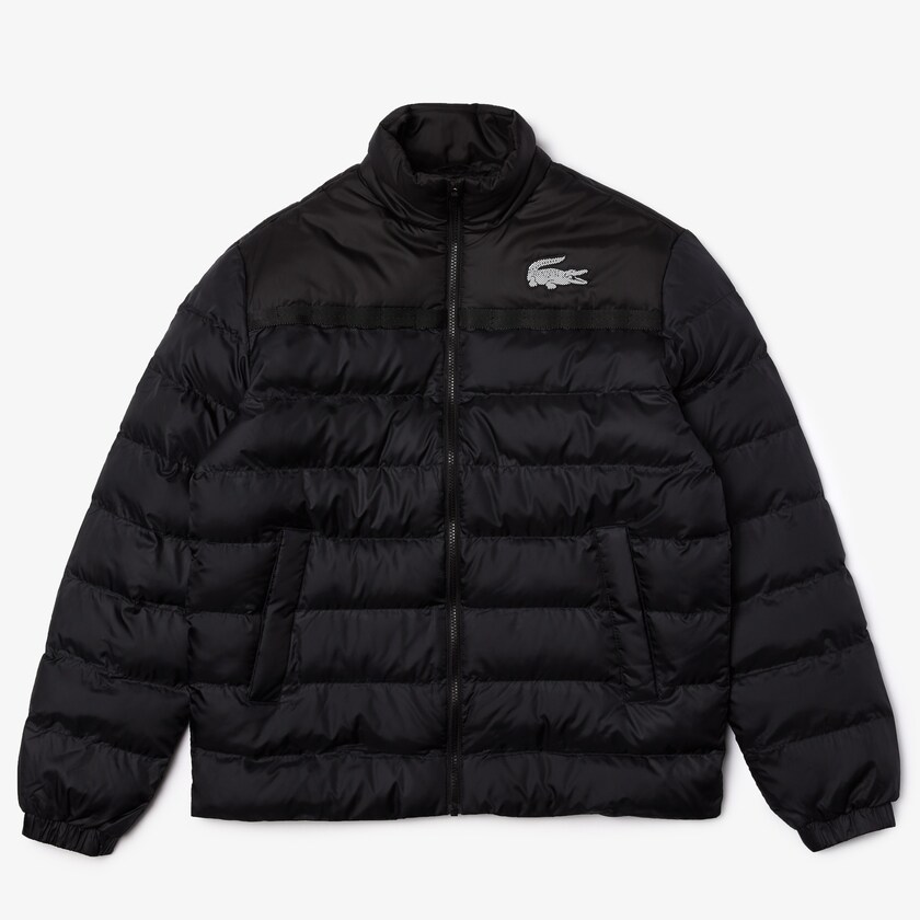 Casacos Lacoste Masculino Cinzentas Escuro Pretas SPORT Two-Tone Water-Resistant Quilted QK1-14151D8