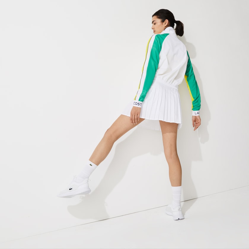 Casacos Lacoste Feminino Branco Verdes Amarelas Azul Marinho Azuis SPORT Water-Resistant Zip Tennis ZK5-59605W2