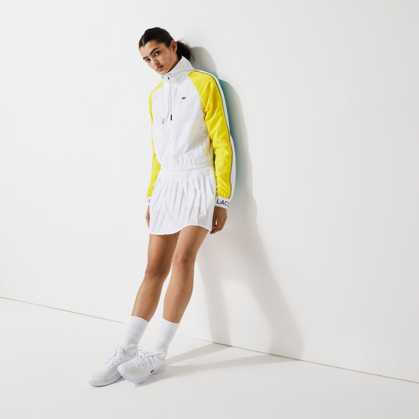 Casacos Lacoste Feminino Branco Verdes Amarelas Azul Marinho Azuis SPORT Water-Resistant Zip Tennis ZK5-59605W2