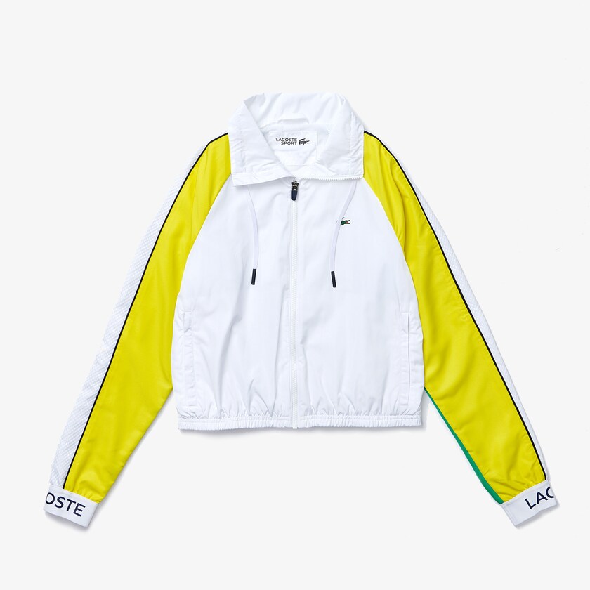 Casacos Lacoste Feminino Branco Verdes Amarelas Azul Marinho Azuis SPORT Water-Resistant Zip Tennis ZK5-59605W2