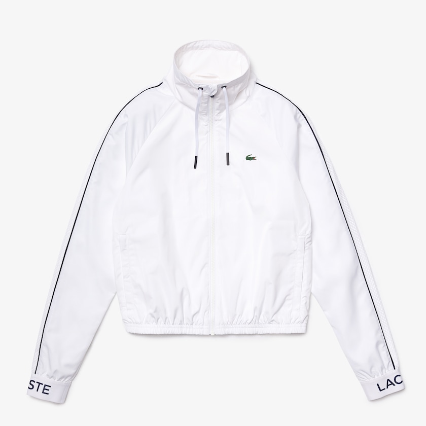 Casacos Lacoste Feminino Branco Azul Marinho Azuis SPORT Water-Resistant Zip Tennis NR1-48044V8