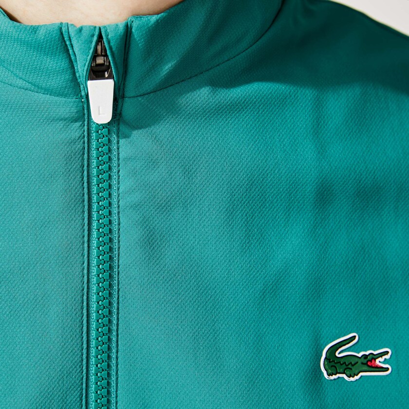 Casacos Lacoste Masculino Branco Verdes SPORT x Novak Djokovic Colorblock Zip ZU8-66096J8