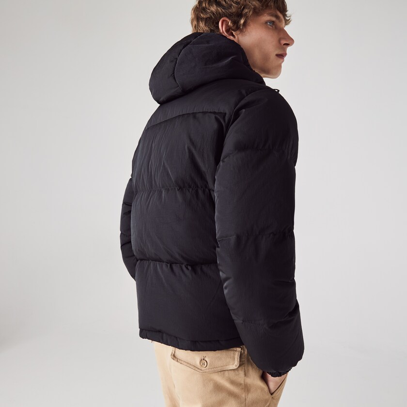 Casacos Lacoste Masculino Pretas Short Lightweight Water-Resistant Puffer MQ3-09650I9