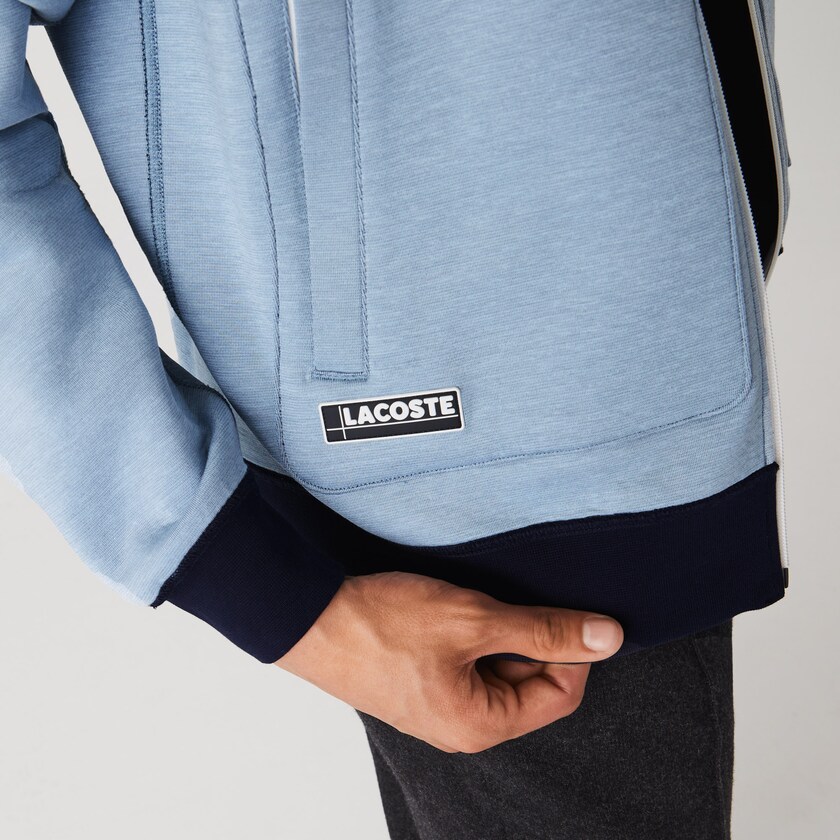 Casacos Lacoste Masculino Azul Marinho Azuis Azuis Stand-Up Collar Reversible Zippered GT4-12561T5
