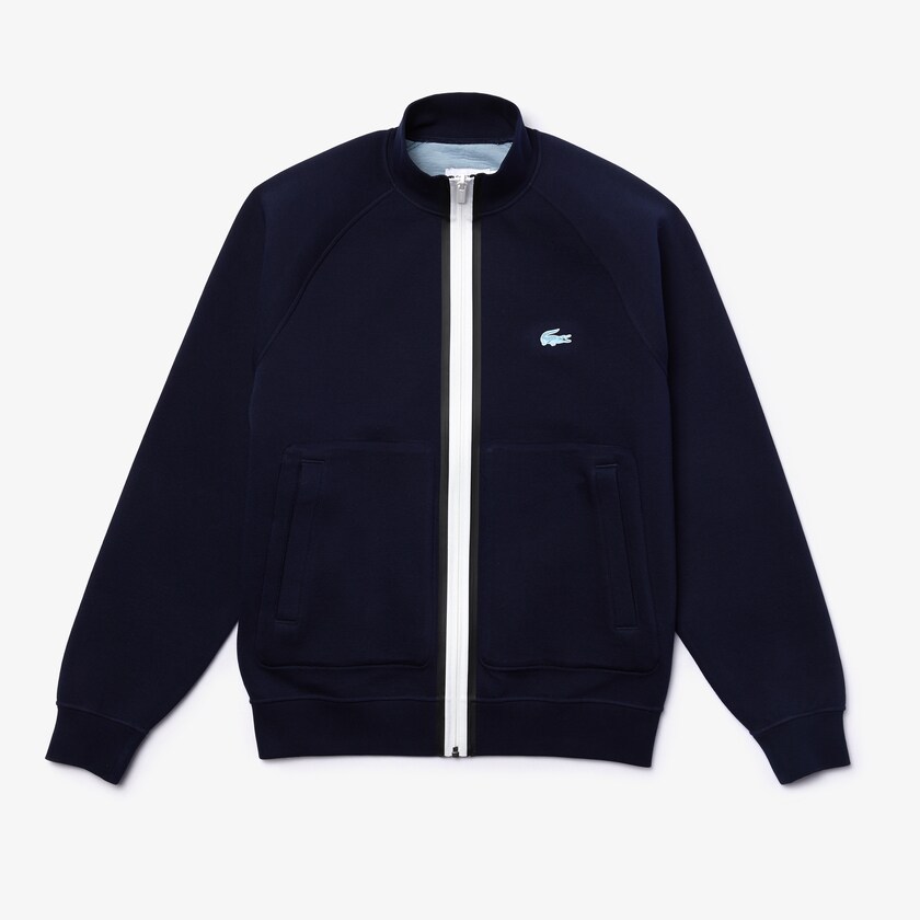 Casacos Lacoste Masculino Azul Marinho Azuis Azuis Stand-Up Collar Reversible Zippered GT4-12561T5