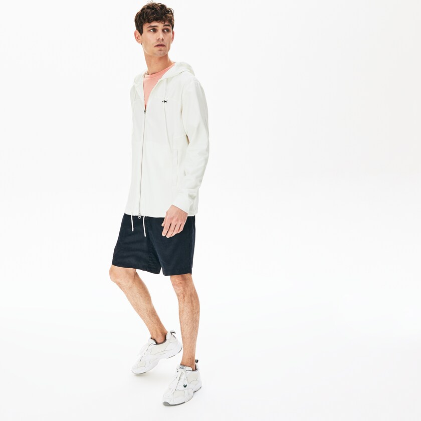 Casacos Lacoste Masculino Branco Two-Tone Zip-Up LT7-04790J7