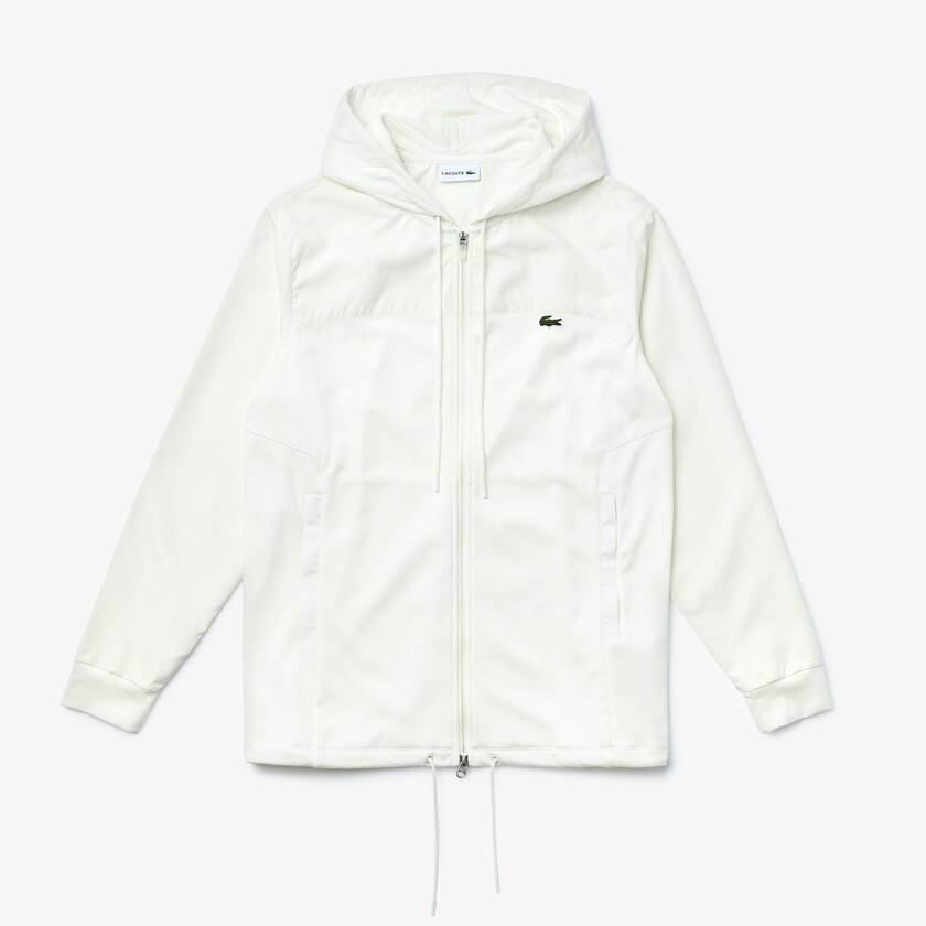 Casacos Lacoste Masculino Branco Two-Tone Zip-Up LT7-04790J7