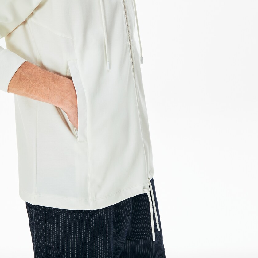 Casacos Lacoste Masculino Branco Two-Tone Zip-Up LT7-04790J7