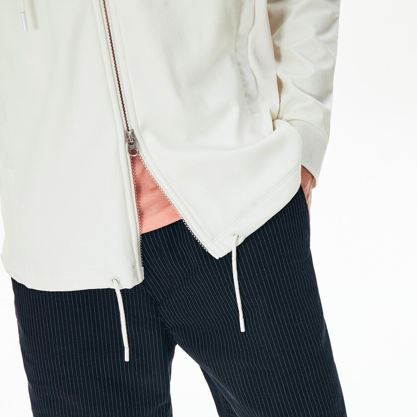 Casacos Lacoste Masculino Branco Two-Tone Zip-Up LT7-04790J7