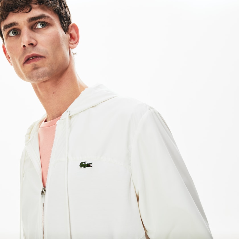 Casacos Lacoste Masculino Branco Two-Tone Zip-Up LT7-04790J7