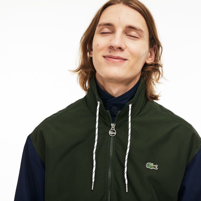 Casacos Lacoste Masculino Branco Caqui Verdes Azul Marinho Azuis Water-Resistant Full-Zip CA4-93609I7