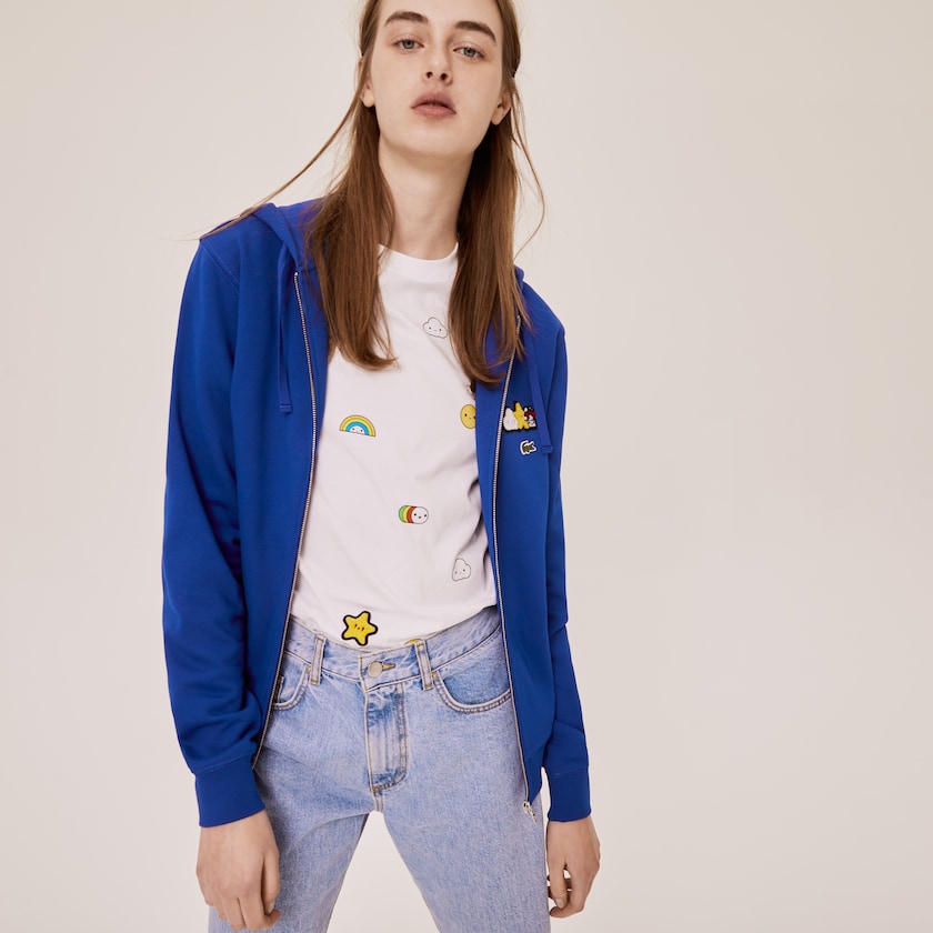 Casacos Lacoste Feminino Azuis x FriendsWithYou Design Zippered LE7-86658S0