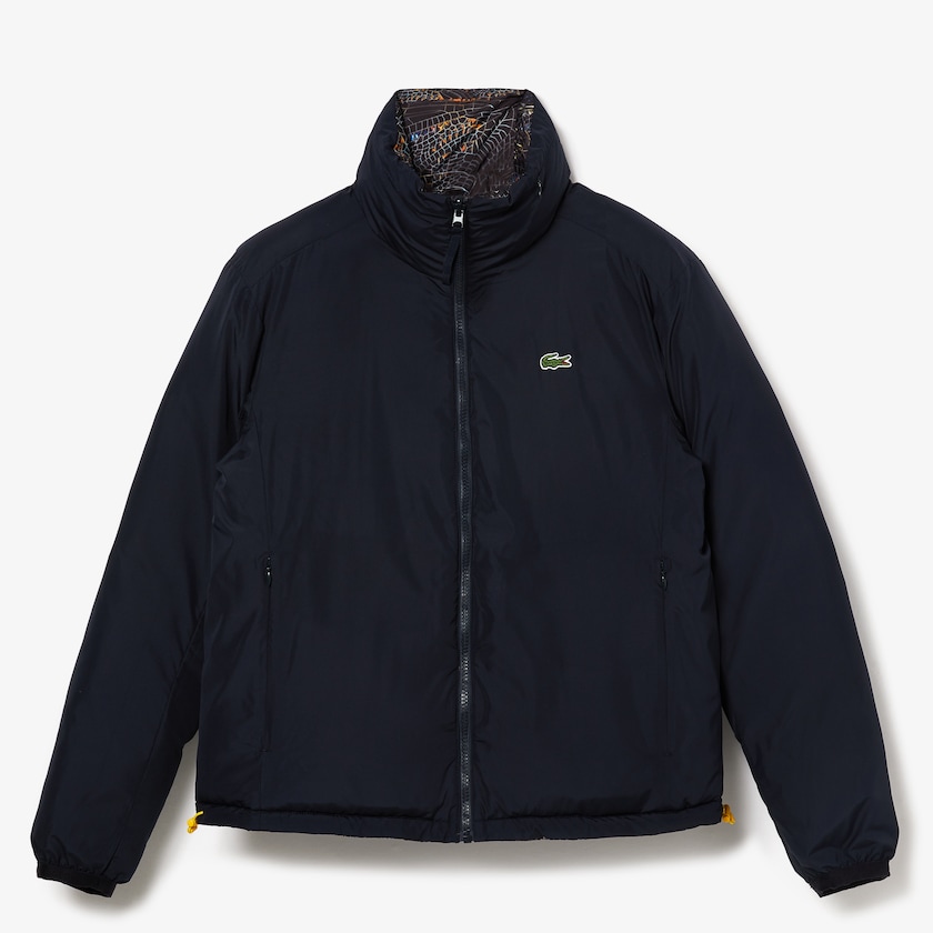 Casacos Lacoste Feminino Branco Azul Marinho Azuis x National Geographic Print Quilted VJ6-16341F6
