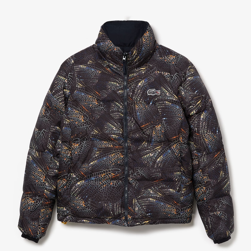 Casacos Lacoste Feminino Branco Azul Marinho Azuis x National Geographic Print Quilted VJ6-16341F6