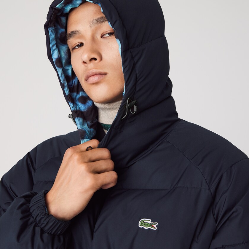 Casacos Lacoste Masculino Branco Azul Marinho Azuis x National Geographic Reversible Quilted Zip FH2-35463I3