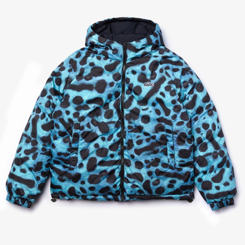 Casacos Lacoste Masculino Branco Azul Marinho Azuis x National Geographic Reversible Quilted Zip FH2-35463I3
