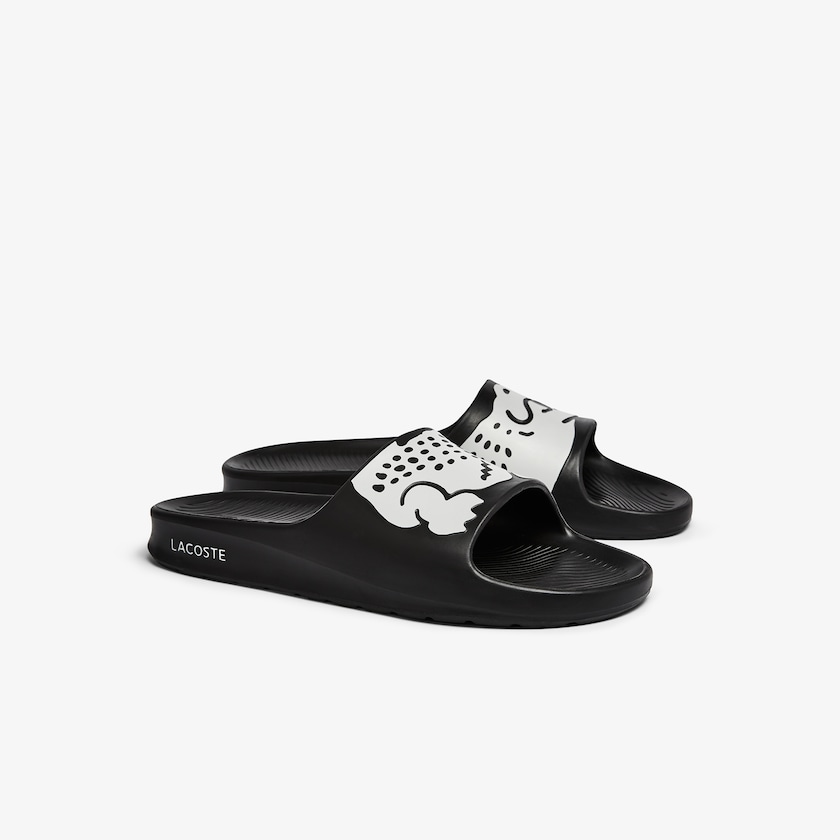 Chinelos Lacoste Masculino Pretas Branco Croco 2.0 Synthetic OI4-43954L6