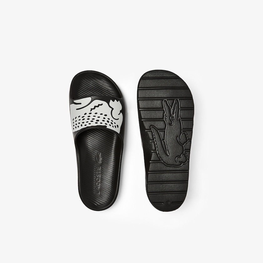 Chinelos Lacoste Masculino Pretas Branco Croco 2.0 Synthetic OI4-43954L6