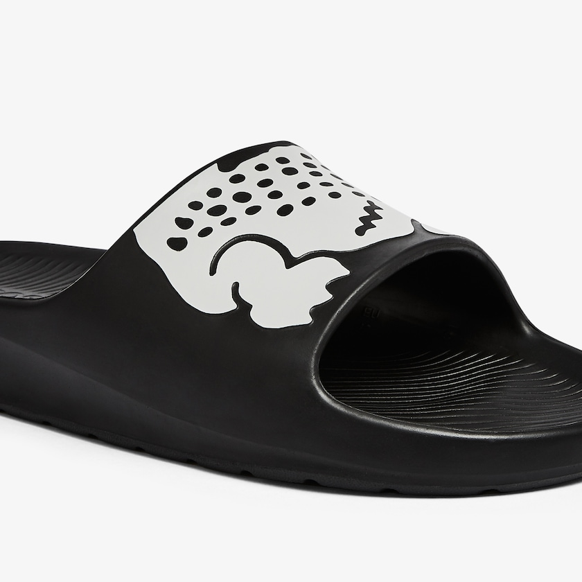 Chinelos Lacoste Masculino Pretas Branco Croco 2.0 Synthetic OI4-43954L6