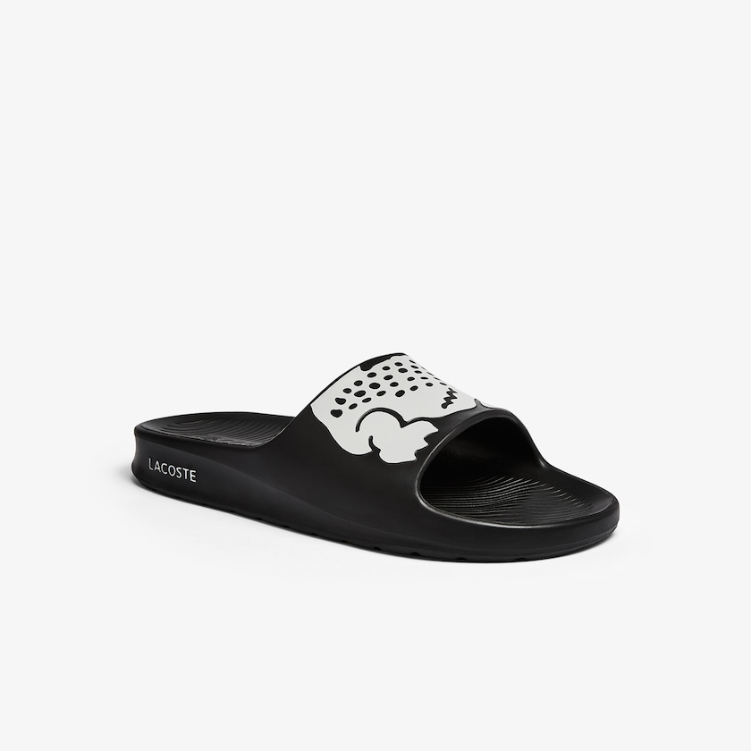 Chinelos Lacoste Masculino Pretas Branco Croco 2.0 Synthetic OI4-43954L6