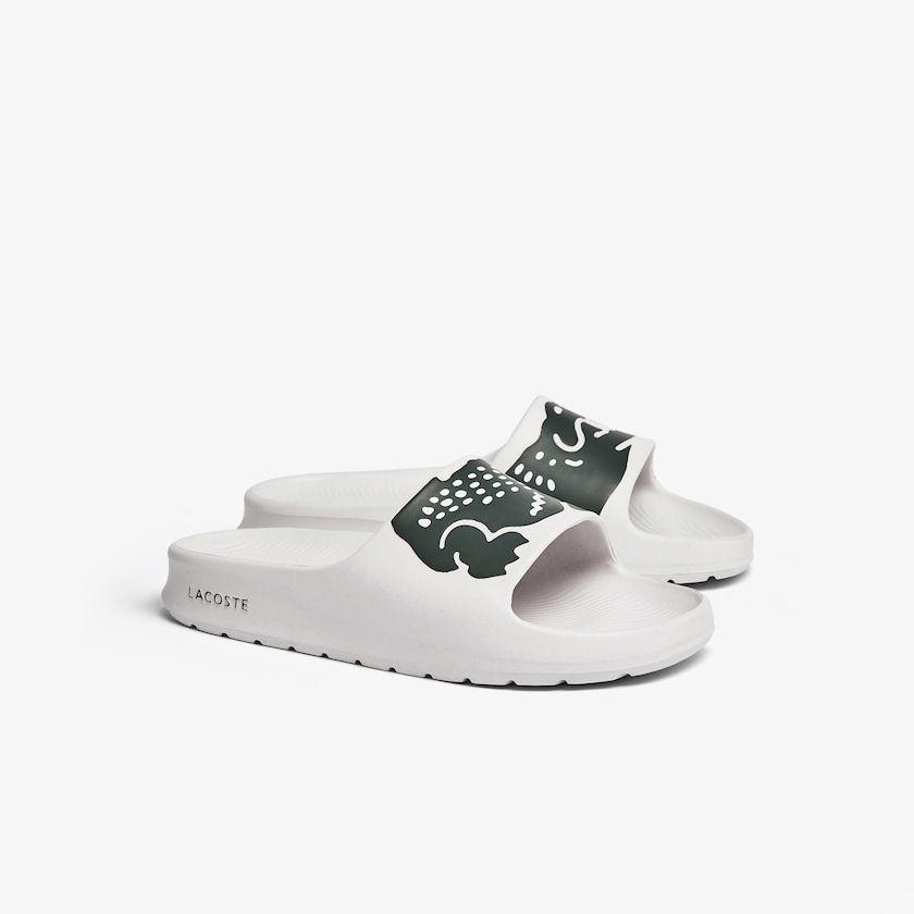 Chinelos Lacoste Masculino Branco Verdes Escuro Croco 2.0 Synthetic PC8-84248F4
