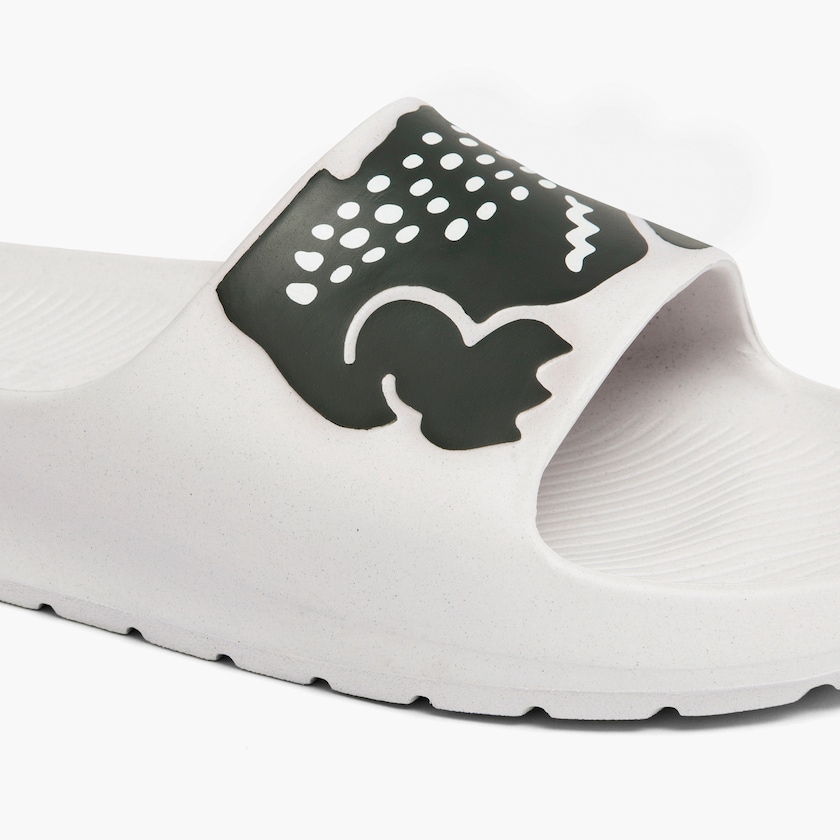 Chinelos Lacoste Masculino Branco Verdes Escuro Croco 2.0 Synthetic PC8-84248F4