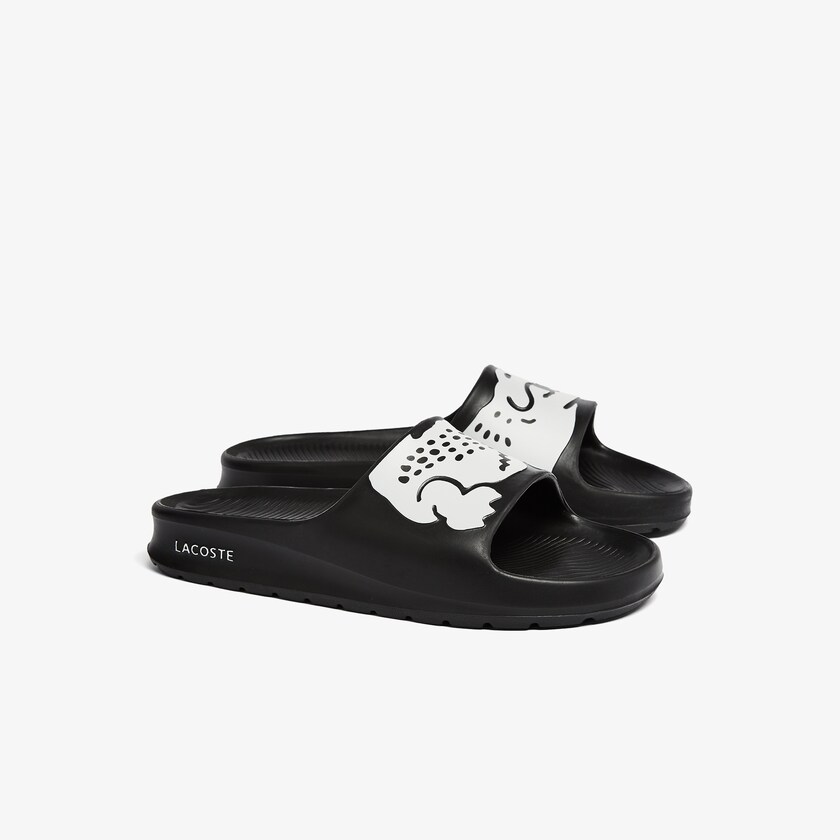 Chinelos Lacoste Feminino Pretas Branco Croco 2.0 Synthetic Print VE2-27562S4