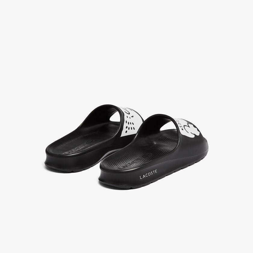 Chinelos Lacoste Feminino Pretas Branco Croco 2.0 Synthetic Print VE2-27562S4