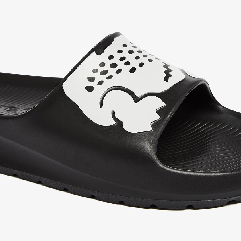Chinelos Lacoste Feminino Pretas Branco Croco 2.0 Synthetic Print VE2-27562S4